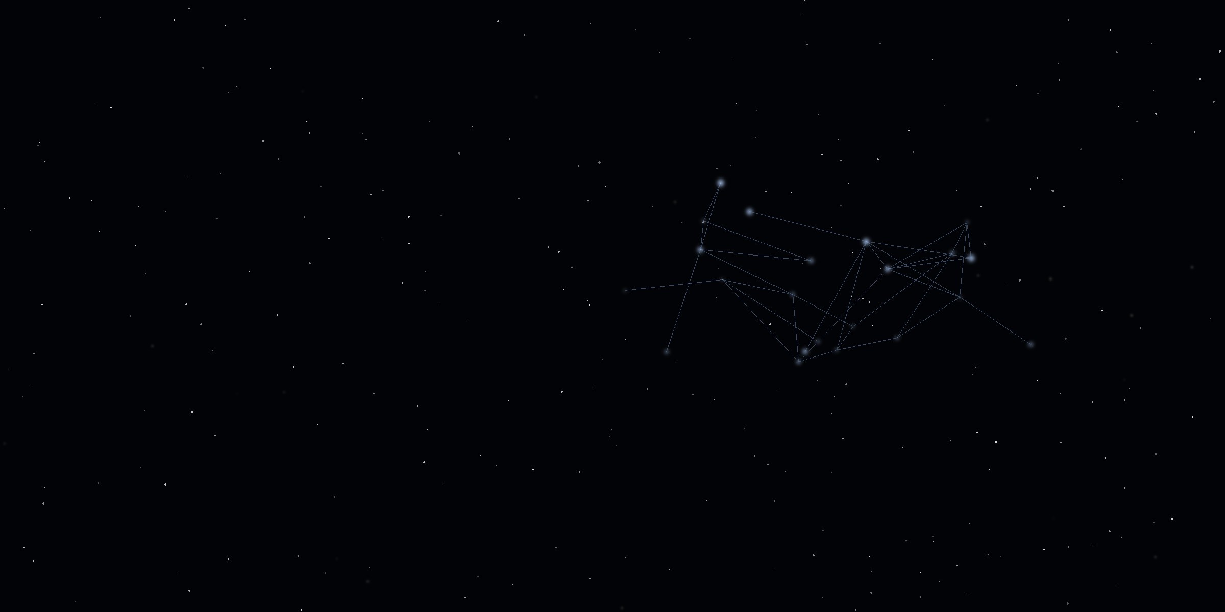 Illustration of a molecular network glowing against a starfield